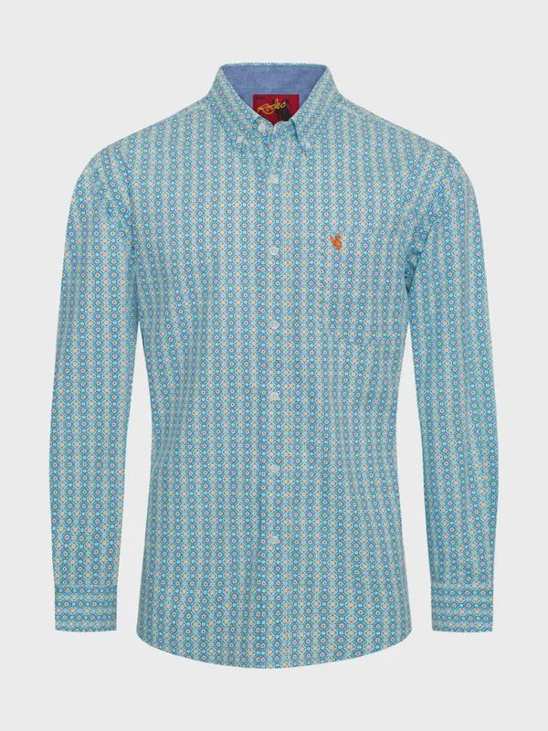 Men&#39;s 100% Cotton Poplin Print SHIRT
