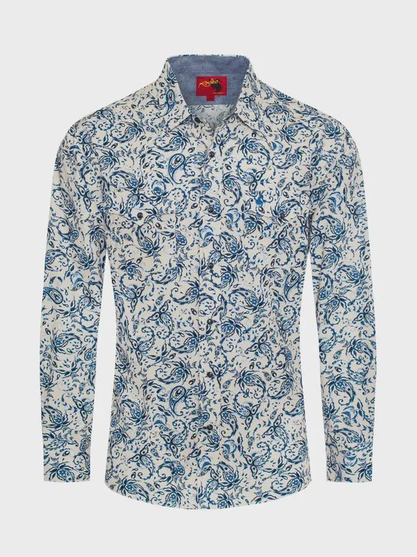 Men&#39;s Western Pearl Snap Print Shirt