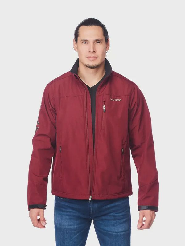 Rodeo Clothing Men&#39;s Embroidery Softshell Jacket-Burg-Black