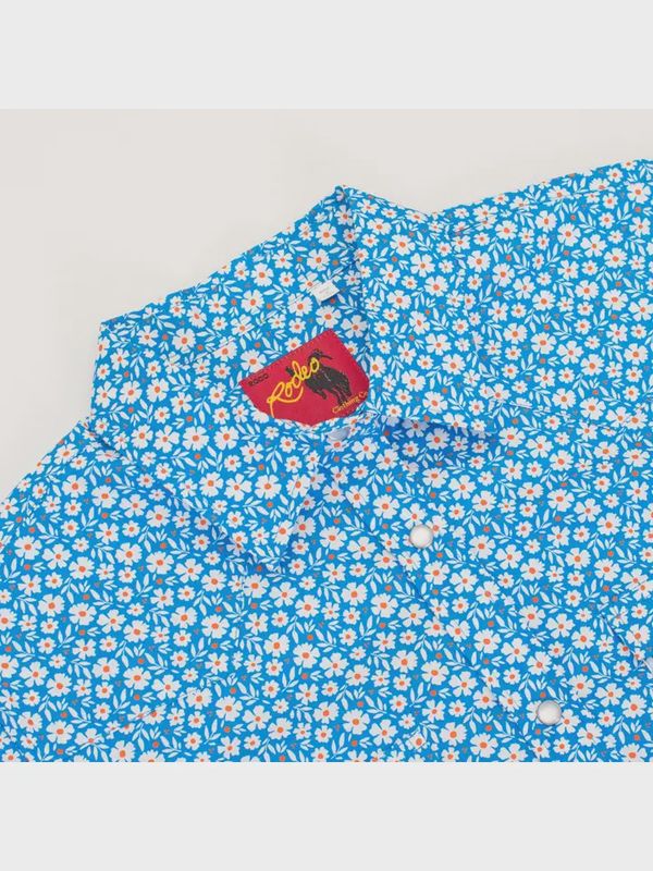 Women's Western Floral Print Pearl Snap Shirt