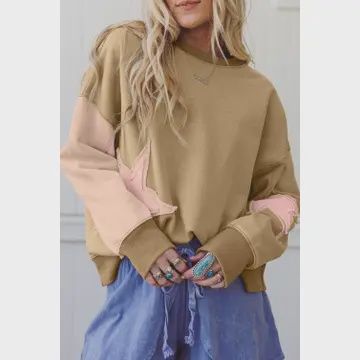 Star Patchwork Reverse Seam Sweatshirt