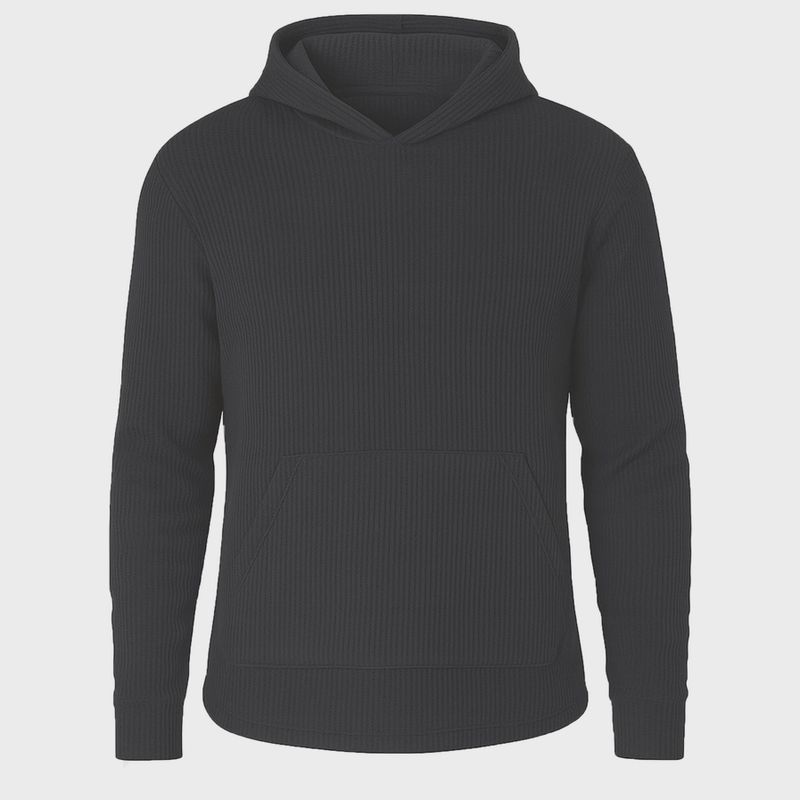 Men's Waffle Knit Thermal Pullover Hoodie
