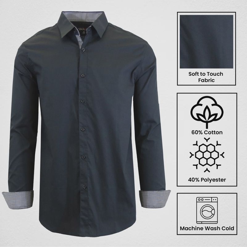 Galaxy By Harvic Men's Long Sleeve Classic Dress Shirts