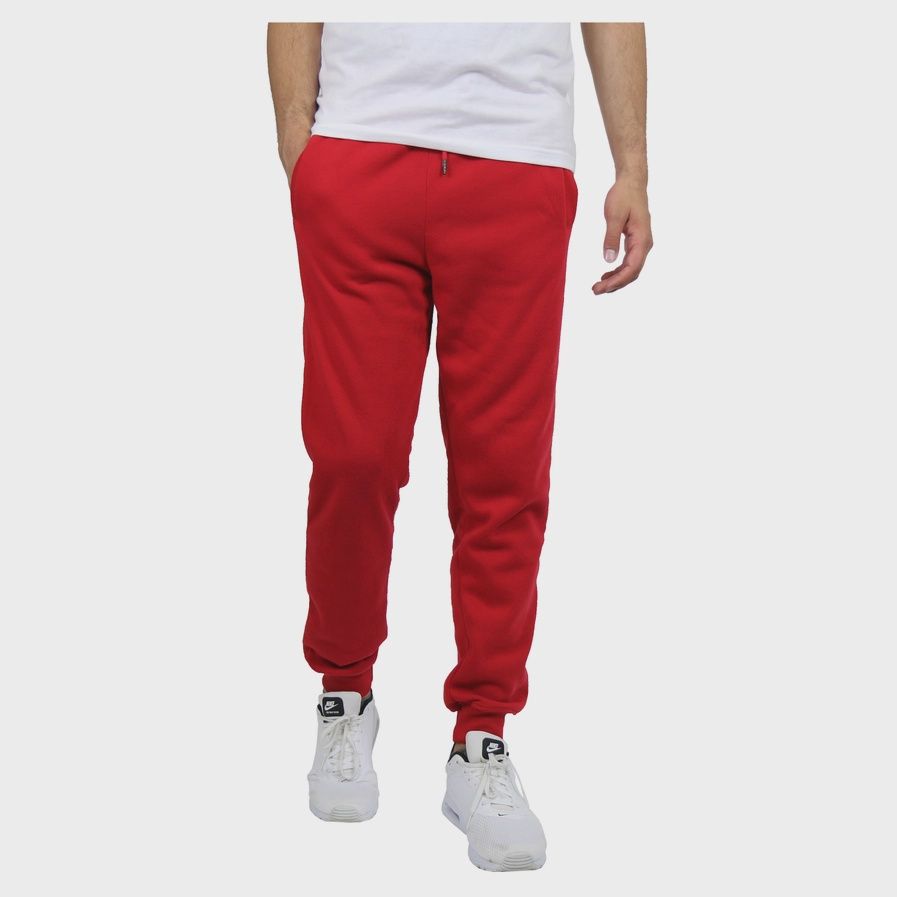 Men's Premium Fleece Jogger Sweatpants, Colour: Red, Size: Small