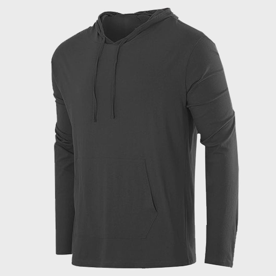 Men's Lightweight Pullover Drawstring Hoodie W Pocket, Colour: Black, Size: Small