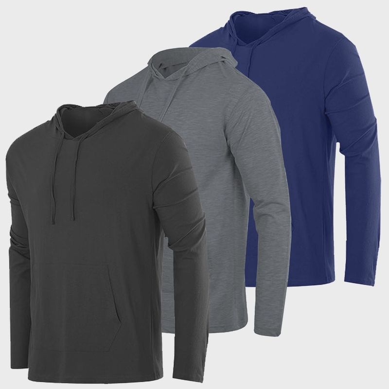 Men&#39;s Lightweight Pullover Drawstring Hoodie W Pocket