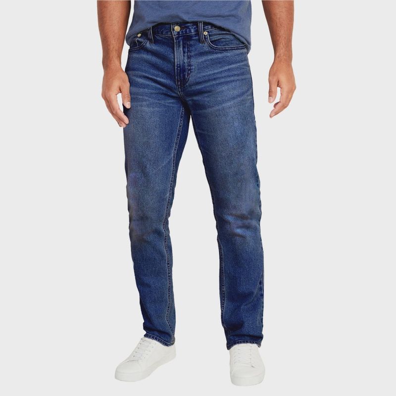 Mens Flex Stretch Slim Straight Jeans Classic Denim Menswear