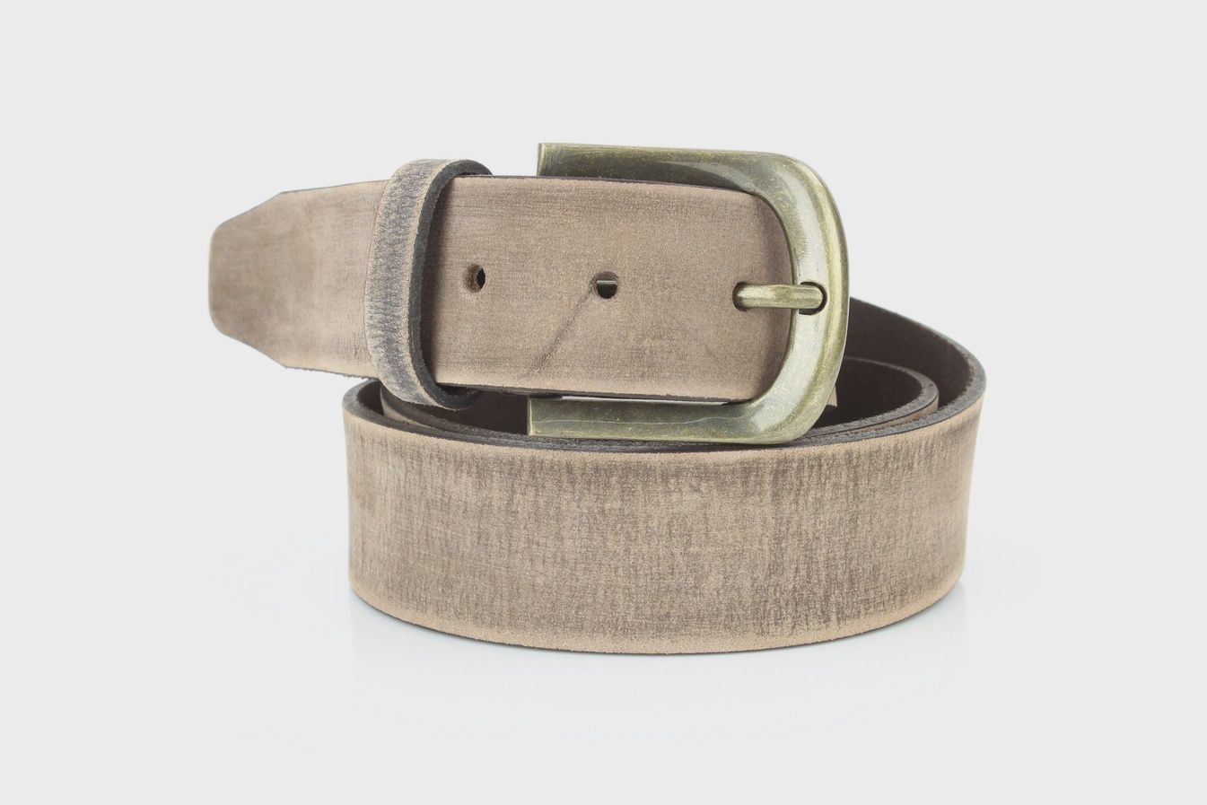 Matte Distressed Variegated Leather Belt ABB-13-24209