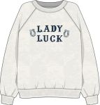 LADY LUCK GRAPHIC CREW SWEATSHIRT, Colour: Oatmeal heather, Size: Small