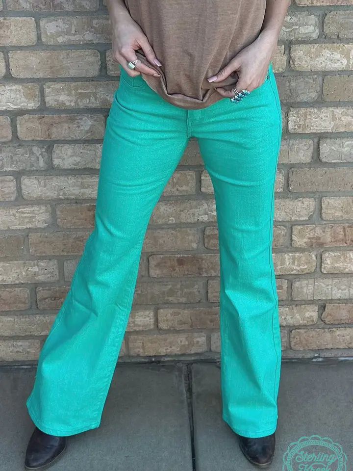 Walking West Denim Turquoise Long, Size: 9/10