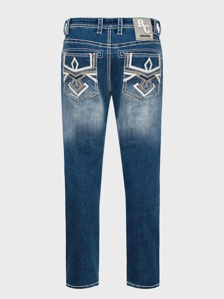 Men's Cotton/Spandex Stretch Fancy Slim Straight JEANS, Size: 28/30