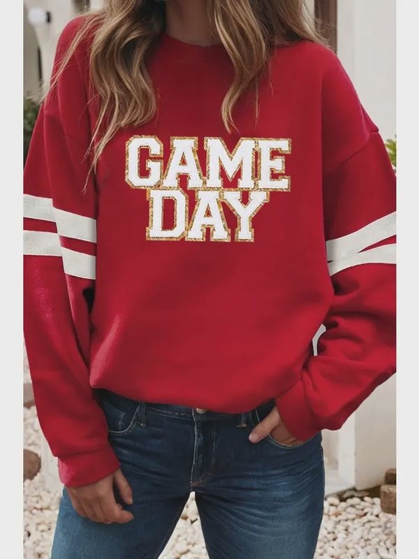 Ldc Clare V Neck Oversized Varsity Sweatshirt