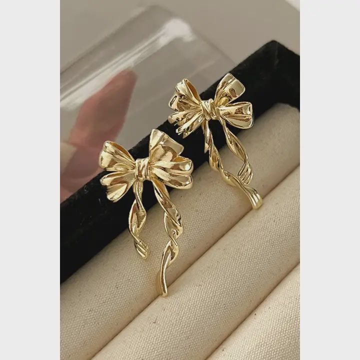 Ldc Bow Knot Plated Alloy Stud Earrings