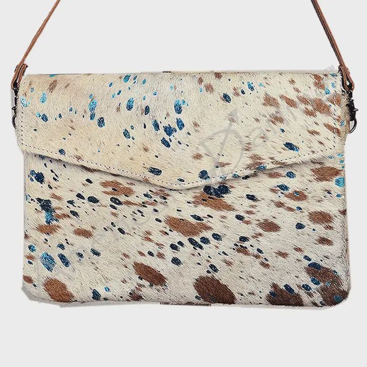 Hair-On Cowhide Leather Crossbody Envelope - Western Style Purse