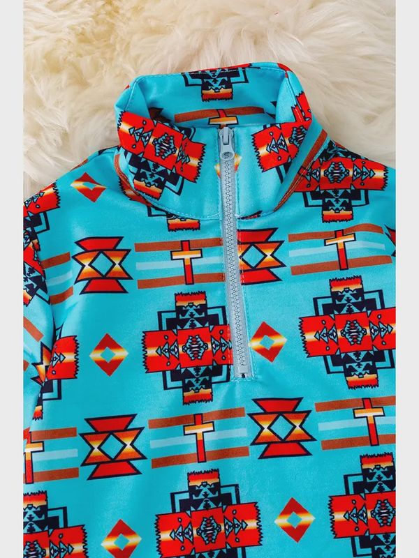 Boys Aztec Pullover Sweatshirt