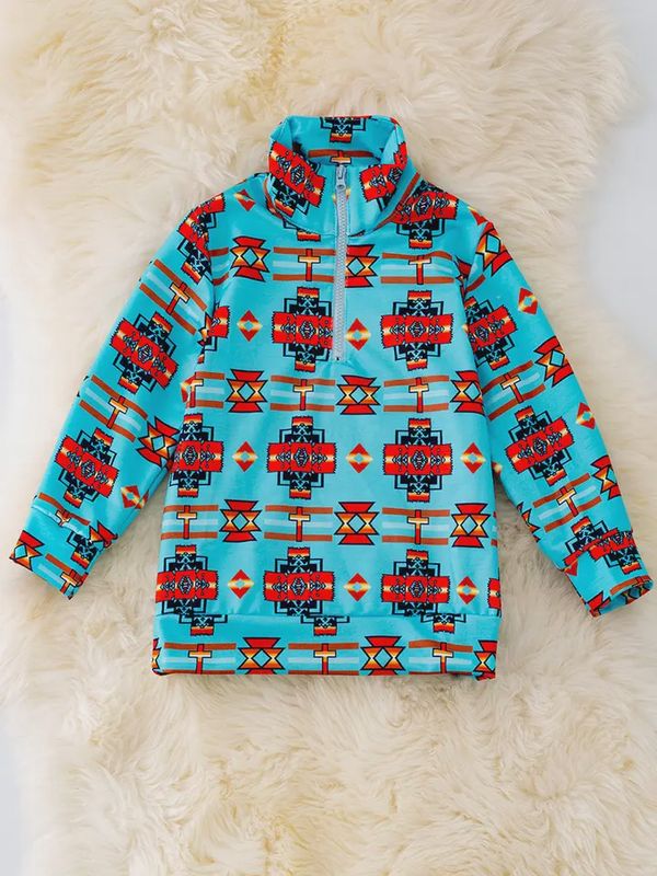 Boys Aztec Pullover Sweatshirt