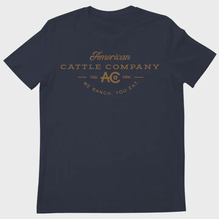 American Cattle Company Tee-Heather Navy