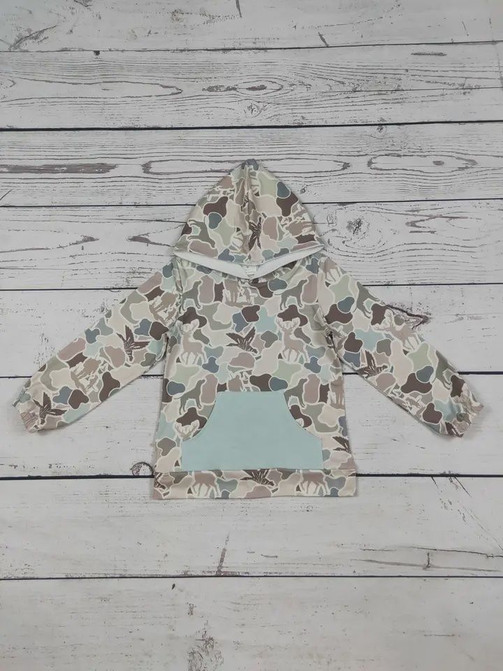 Camouflage Printed Boy Hunting Hoodie