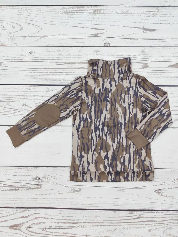 Kids Camouflage Zip Hunting Pullover