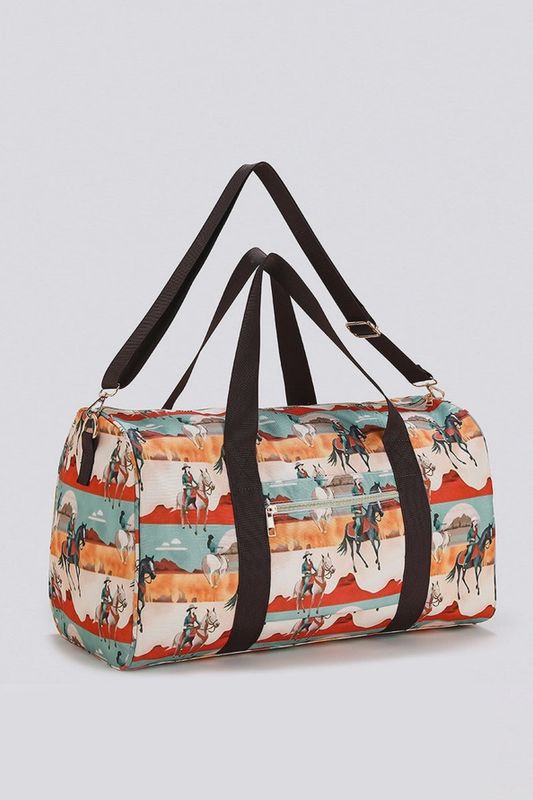 Western Pattern Canvas Duffel Bag