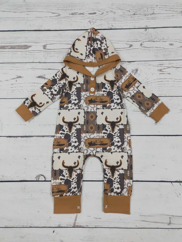 Western Printed Baby Boy Romper