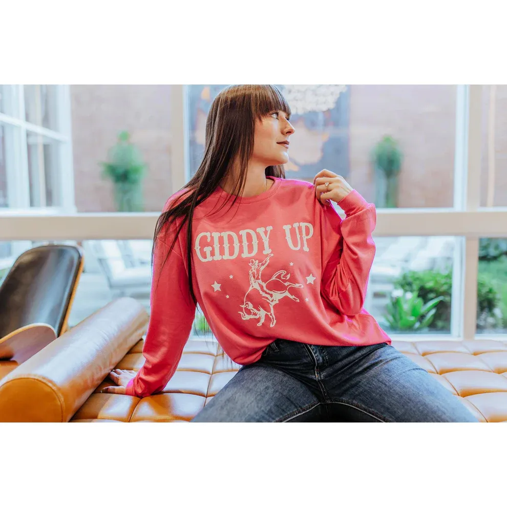 Giddy Up Light Weight Flocking Sweatshirt, Size: S