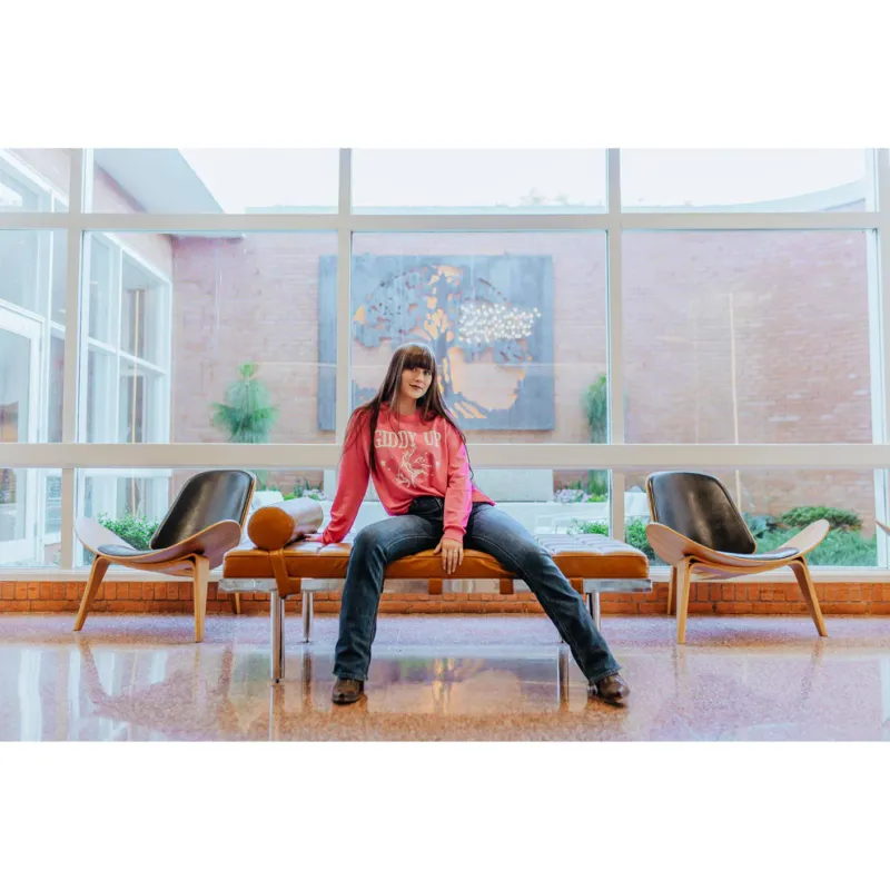 Giddy Up Light Weight Flocking Sweatshirt