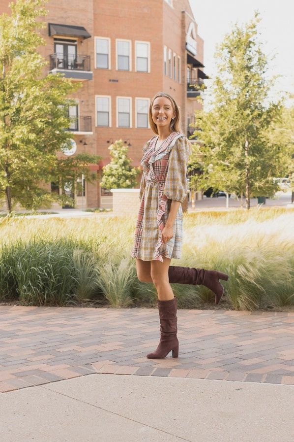 Diverse Plaid Serenade Dress, Colour: Multi, Size: 2XL