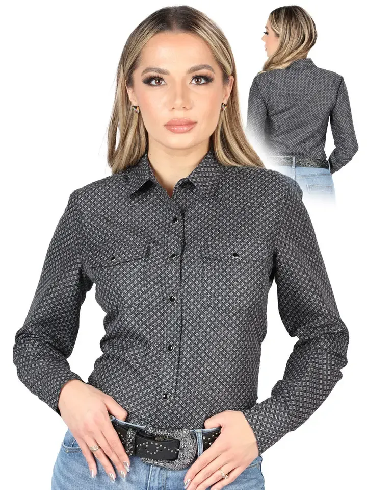 Centenario Long Sleeve Western Shirt 170577, Colour: Black, Size: Medium