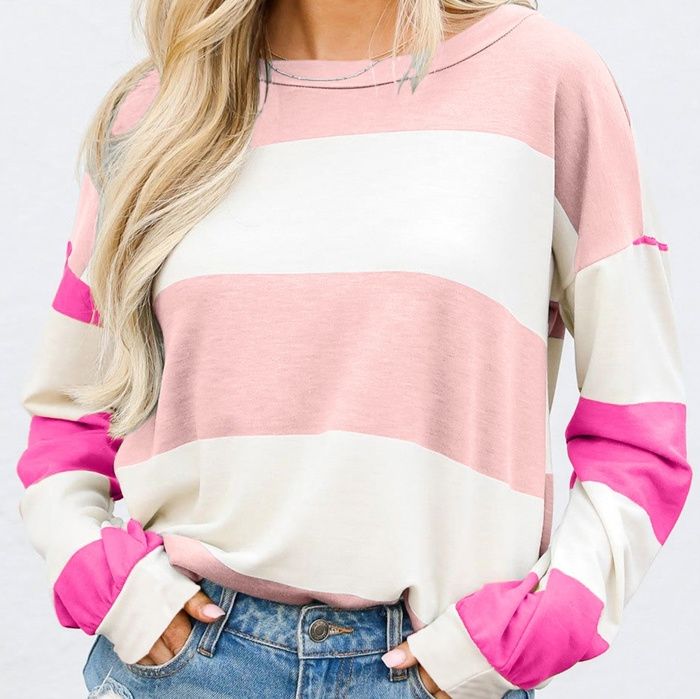 Colorblock Striped Long Sleeve Top