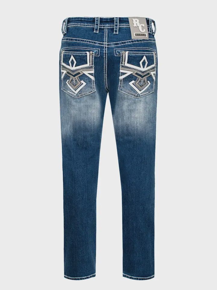 Men's Cotton/Spandex Stretch Fancy Slim Straight JEANS, Size: 28/30