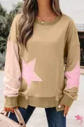 Star Patchwork Reverse Seam Sweatshirt