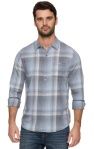 FELTON LS VINTAGE SOFT SHIRT, Colour: Blue/Charcoal, Size: Small