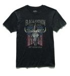 AMERICANA BULL SKULL &amp; BADGE SS TEE, Colour: Charcoal Heather, Size: Medium