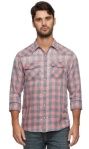 CABOT LS VINTAGE SOFT WESTERN SHIRT, Colour: Red/Black, Size: Small