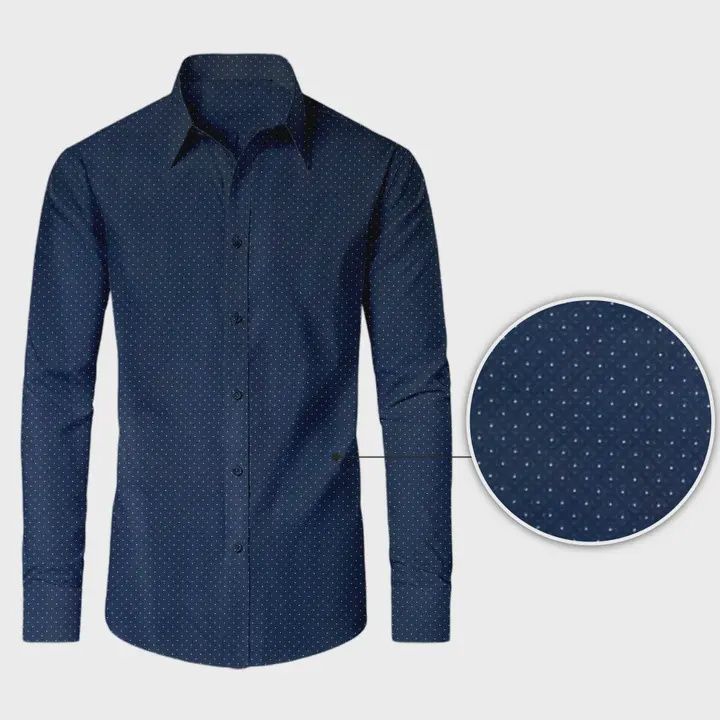 Galaxy Men's Long Sleeve Performance Stretch Printed Dress Shirts, Colour: Black, Size: Small