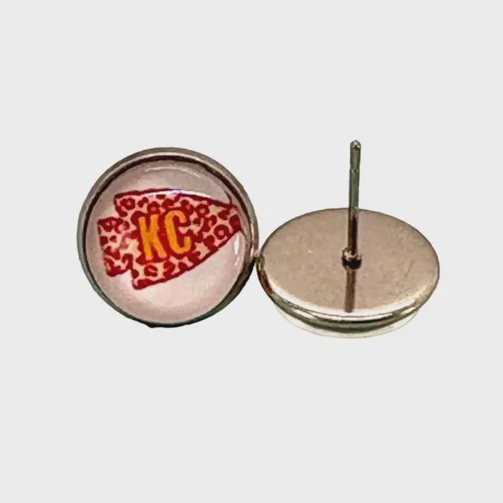 Kc Arrowhead Football Stud Earrings