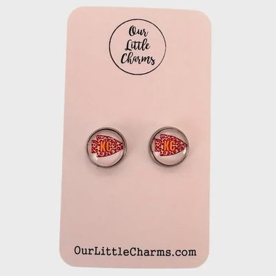 Kc Arrowhead Football Stud Earrings