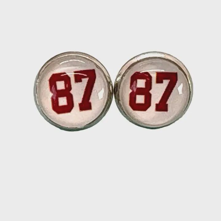 87 Travis Kelce Kc Football Stud Earrings