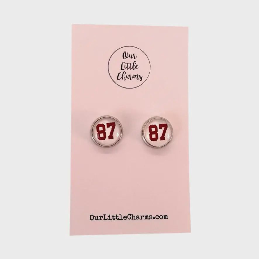 87 Travis Kelce Kc Football Stud Earrings