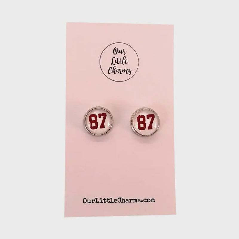 87 Travis Kelce Kc Football Stud Earrings