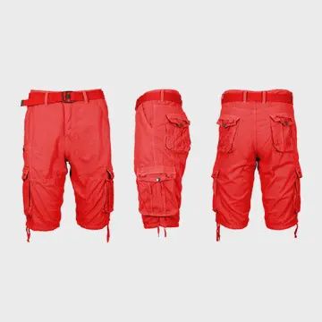 Men's Vintage Cotton Cargo Belted Shorts