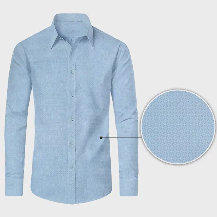 Men's Long Sleeve Performance Stretch Printed Dress Shirts