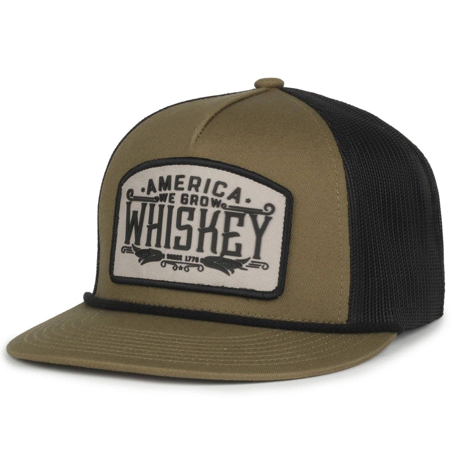 We Grow Whiskey Hat - Flat, Color: Olive