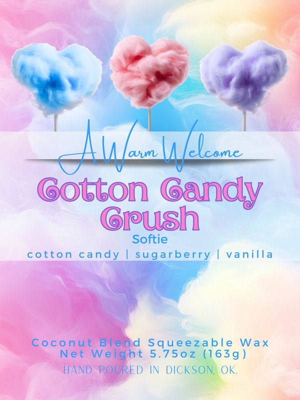 Cotton Candy Crush Softie | Squeeze Wax Melt | Soft Candle