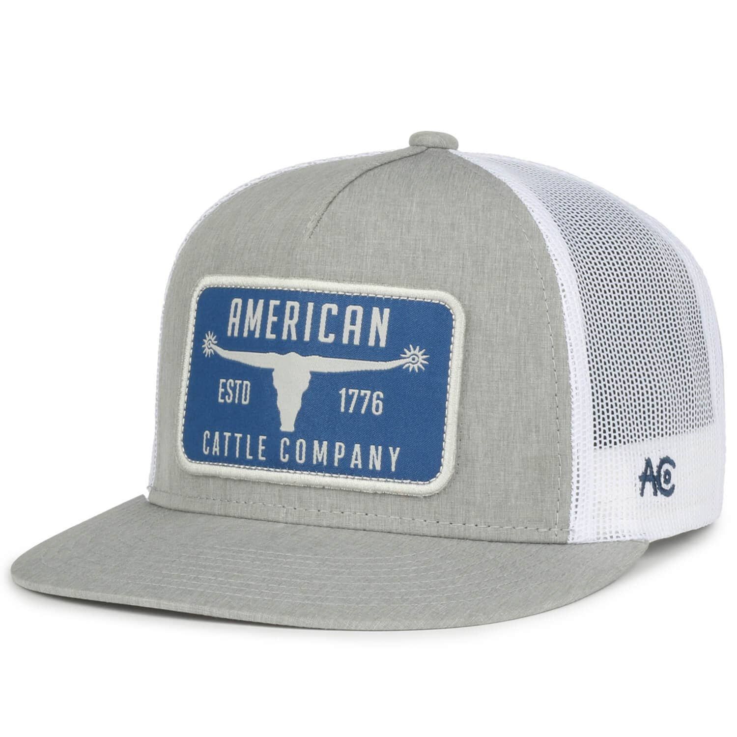 Bull Spurs Hat-Flat, Color: Blue/Grey