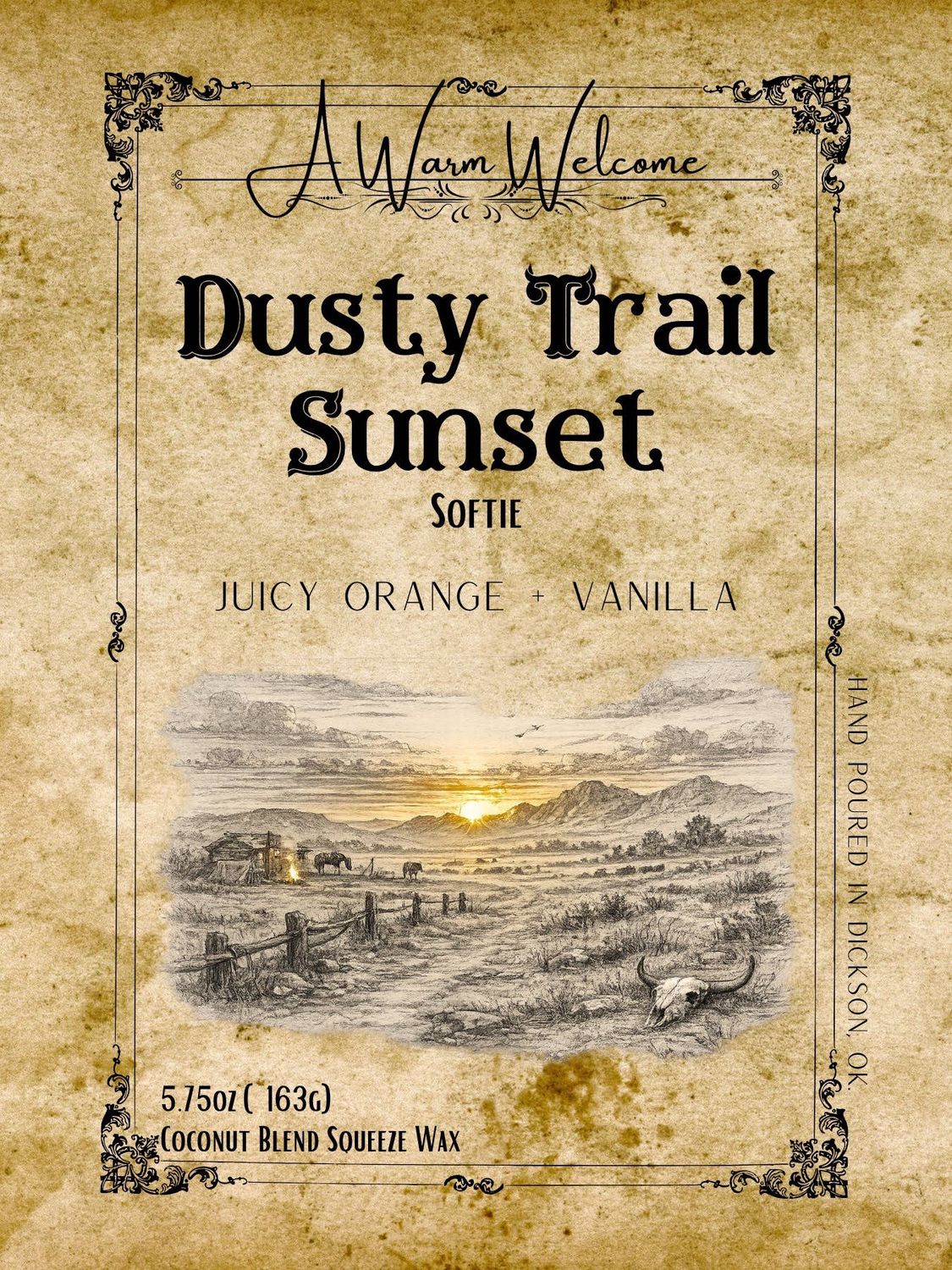 Wild West Dusty Trail Sunset Softie | Squeeze Wax Melt