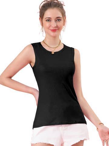 ROUND NECK OPEN-BACK T SHIRT TANK TOP