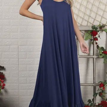 Ruffle Detailed Sleeveless Maxi Dress