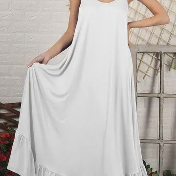 Ruffle Detailed Sleeveless Maxi Dress